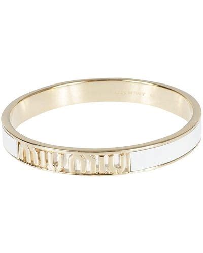 miu miu bracelet leather|White Leather Bracelet .